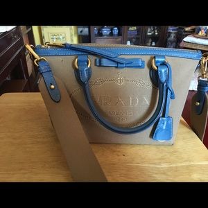 Authentic blue Prada crossbody bag